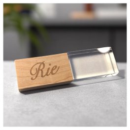 【名入れ彫刻】クリスタルウッドUSB｜64GB