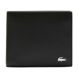 ラコステ LACOSTE 財布 二つ折り財布 折りたたみ財布 小銭入れ付き NH1112FG 000 メンズ ブラック 本革 レザー