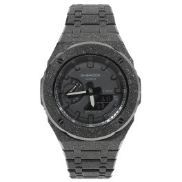 G-SHOCK GA2100 フロステッド カスタム ブラックアウト カシオーク ステンレス製 艶消しモデル Frosted Edition BLACK OUT