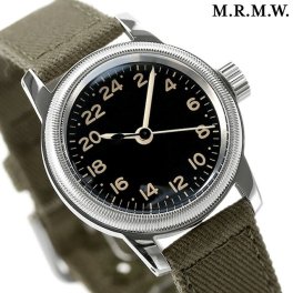 モントルロロイ ミリタリーウォッチ クオーツ 腕時計 ブランド メンズ M.R.M.W. A-11-24H-FAB-GR アナログ ブラック カーキ 黒 プレゼント 実用的
