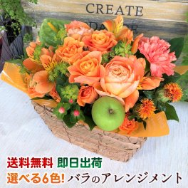 バラ５本 花 アレンジメント お祝い 花 ギフト 母の日 プレゼント 誕生日プレゼント女性 送料無料 季節の花でおまかせアレンジメント 楽ギフト 誕生日 女性 開店 オープン 結婚記念日 フラワー お見舞い 退職 送別 花 即日出荷