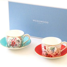ウェッジウッドWEDGWOOD　ワンダーラスト  ティーカップ＆ソーサーペア【御結婚御祝・内祝・新築御祝・還暦御祝・御礼・寿・ギフト包装可能】