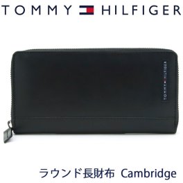 トミーヒルフィガー 長財布 TOMMY HILFIGER トミー 財布 メンズ ラウンドファスナー Cambridge 本革 革 ブラック 31TL13X025 BLACK 【ラッピング無料 誕生日 お祝い プレゼント ギフト 贈り物】 送料無料