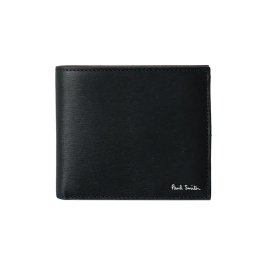 ポールスミス Paul Smith 財布 二つ折り財布 折りたたみ財布 小銭入れ付き M1A4833 MSTRGS 79 MEN WALLET BILLFOLD COIN メンズ ブラック+ライトグリーン系 本革 レザー