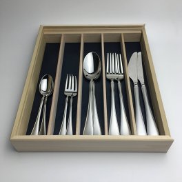国産カトラリーのトップブランド　ラッキーウッド　サンモリッツ 10pcs ペアセット 木箱入り