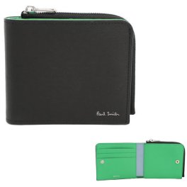 ポールスミス Paul Smith 二つ折り財布 折り畳み M1A7970 二折財布小銭入付き ブラック BLACK レザー メンズ