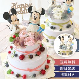 結婚式 電報 祝電 結婚祝い ☆【電報 結婚式】ミッキー＆ミニーウェディングケーキ（専用ケース入り）☆ 贈り物 おしゃれ 最速翌日配達 【ラッピング・メッセージカード無料】 