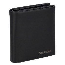 カルバンクライン Calvin Klein 財布 二つ折り財布 折りたたみ財布 小銭入れ付き K50K510593 BAX メンズ ブラック 本革 レザー