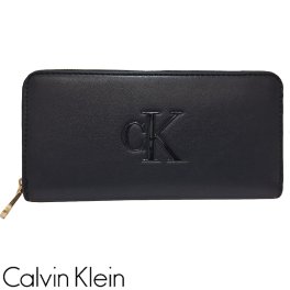 Calvin Klein カルバンクライン 長財布 ラウンドファスナー ラウンドZIP LV04F1077G UBI ユニセックス ブラック 海外正規品 無料ラッピング可