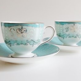 ウェッジウッドWEDGWOOD　プシュケ　兼用カップ＆ソーサー　ペア（ブランドボックス付き）送料無料【御結婚・新築・還暦御祝・ギフト包装可能】