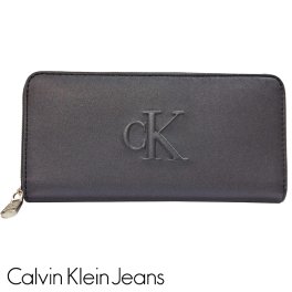 Calvin Klein JEANS カルバンクライン ジーンズ 長財布 ラウンドファスナー ラウンドZIP 財布 LV04K1005G UB1 ユニセックス ブラック 海外正規品 無料ラッピング可