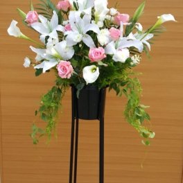 造花　スタンドフラワー　触媒加工　開店花　お祝い花　展示会　ショールーム 【名入れ立札無料】