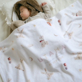 【お名前入り】 やわふわ ブランケット (for girl) 出産祝い ベビー　キッズ　名入れ