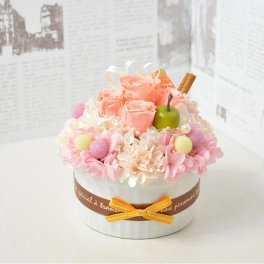 	 本州送料無料・12時までのご注文で即日発送（土・日・祝は除く）本州送料無料 プリザーブドフラワー フラワーケーキ FANNIE PEACH フラワーギフト 誕生日祝い 結婚祝い 結婚記念日 引越し祝い 新築祝い 花 プレゼント 贈り物