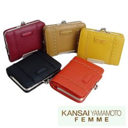 送料込 KANSAI YAMAMOTO ヤマモトカンサイ がま口付き 二つ折り財布 MJ4505 短財布 カンサイヤマモト 全5色 レディース 敬老の日 プレゼント 山本寛斎