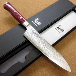 【関の刃物】【牛刀 18cm(180mm)】【国産日本製】MCUSTA ZANMAI 三昧 クラシック プロ3 ダマスカス 33層鋼 芯金VG-10 ステンレススチール 赤合板ハンドル 送料無料(※一部地域を除く)