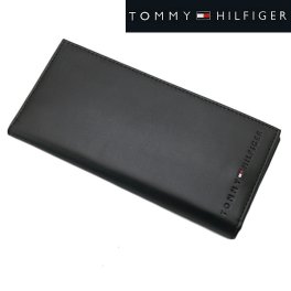 トミー ヒルフィガー TOMMY HILFIGER 二つ折り長札財布 長札入れ 小銭入れ付 牛革 カーフレザー ブラック 黒 メンズ 31TL19X006-001 バレンタイン ホワイトデー クリスマス 結婚記念日 還暦祝い 入学 卒業 入社祝い 退職 プレゼント ギフト 贈り物 恋人 夫婦 父の日 母の日