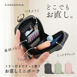 お直しポーチ 鏡付き 化粧ポーチ メイクポーチ つまようじケース スマートキーケース ミニポーチ 金具付き  大容量 コスメポーチ 縦型 小さめ リップケース かわいい 旅行 ケース ミンティア コンパクト 小物入れ 大きめ 縦 ファスナー  撥水 トラベル