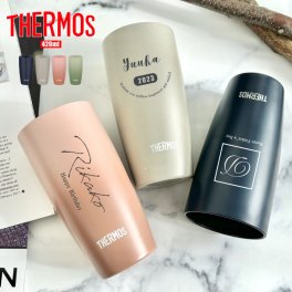 【名入れ 無料】L15 サーモス 真空断熱 ステンレスタンブラー THERMOS JDM-421《英字》(タンブラー 保温 保冷 耐熱 真空 ステンレス ギフト プレゼント 誕生日 オリジナル 卒団 送別 卒業 名前入り おそろい 記念品 おしゃれ 420ml)