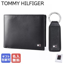 【名入れ無料】高品質ヨーロッパ輸入モデル トミーヒルフィガー TOMMY HILFIGER 二つ折り財布 小銭入れ付 キーリング ギフトセット メンズ ブラック AM0AM07931 BDS BLACK ウォレット 折財布 送別会 誕生日 結婚祝い 結婚式 彼氏 息子 夫 男性 名刺入れ 高級 父の日 母の日【スペシャルラッピング660円(別売り)】 彼氏 財布 バレンタイン