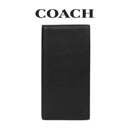 送料無料 コーチ COACH アウトレット 誕生日 メンズ 財布 二つ折り長財布 CW354 BLK(ブラック)ブラック (男性 プレゼント 札入れ 小銭入れなし 本革 レザー スリム 薄い)