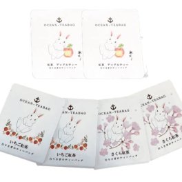 オーシャンティーバッグ 白ウサギのティーバッグ3種セット アップルティー & 苺紅茶 & 桜紅茶 (3種セット) ×2個（合計6個）ウサギ うさぎ 兎 ラビット 動物 動物園 おやつ ティータイム お家時間 プレゼント 手土産 プチギフト ギフト メール便送料無料