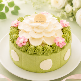 誕生日ケーキ フラワーケーキ《抹茶とホワイトチョコのお花ケーキ》抹茶ケーキ スイーツ ギフト プレゼント お取り寄せスイーツ  バースデー 記念日 お祝い　