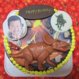 恐竜ケーキ【トリケラトプス】5号サイズ(直径15cm) 恐竜ケーキ 立体ケーキ 写真ケーキ 似顔絵ケーキ 乗り物ケーキ 車ケーキ バースデーケーキ オリジナルケーキ オーダーメイド 超立体 記念日 クリスマス お誕生日 還暦 結婚記念日 お祝い 恐竜好き 写真入る