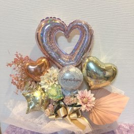 バルーンギフトBOX ブリリアントシリーズ　バルーン 開店祝い open 花 オープン 周年祝い おしゃれ 電報 誕生日 結婚式 送料無料 開業祝い プレゼント 20歳 お祝い 居酒屋 カフェ 飲食店 ネイル サロン 美容室 ショップ 受付 くすみカラー バルーンギフト 入学 発表会 卒業