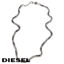 DIESEL ディーゼル ネックレス DX1499931 ユニセックス ステンレス シルバー・ブラック 海外正規品 無料ラッピング可