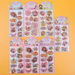 LABUBU ラブブシール ぷくぷく 3D立体シール 3Dジュエルシール ストライプ付き ラブブ シール おしり アクリルラインストーン ステッカー 2枚セット シール 可愛い DIY 工芸品 ぷくぷくお尻 おしり おしりシール labubu ランダム発送