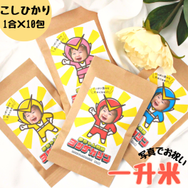 一升米 選び取りカード付 お米でお祝い お配りも楽ラク! 150ｇ×10包 小分け こしひかり 送料無料 メッセージ