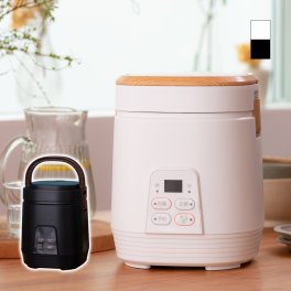 コンパクトサイズ 炊飯器 クッカー ミニライスクッカー ARC-T2001/W/K コンパクト 半合炊き 2合炊き 一人暮らし タイマー機能付き 管理栄養士監修レシピ付き　送料無料