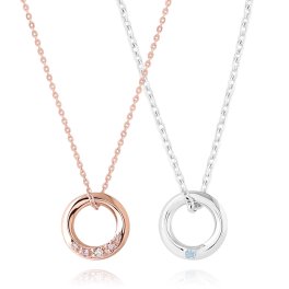 ペアネックレス ツイスト シルバー ペアアクセサリー ペア ネックレス・ペンダント ダイヤモンド ブルートパーズ 記念日 プレゼント ギフト セット シンプル フリースタイル FSP1005MBT-1005LPG 【FREE STYLE】