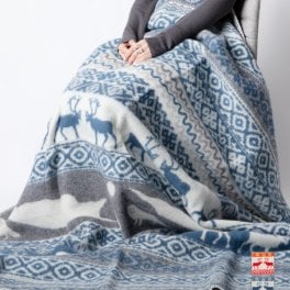 クリッパン KLIPPAN ブランケット 2266 SAREK メンズ レディース 雑貨 スローケット サレク ひざ掛け ウール 北欧 アウトドア シングルブランケット 生地 インテリア ギフト プレゼント 女性 おしゃれ 130×180 あったか THROWS 毛布 秋冬 グレー×ブルー ×× マルチ