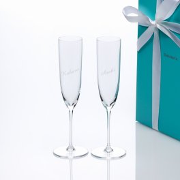 Tiffany ティファニー ホーム エッセンシャル シャンパン フルート ペア 169ml 名入れ 名前 彫刻 刻印 ギフト プレゼント 記念日 お祝い 正規品 紙袋付 ペアギフト 結婚祝 結婚記念日 両親贈呈品 ペアグラス シャンパングラス