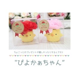 ぴよかぁちゃん 母の日 プレゼント 送料無料 可愛い ギフト カーネーション 造花 贈り物 メッセージカード付き 箱付き 可愛い 雑貨