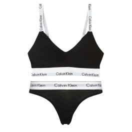 カルバンクライン Calvin Klein(CK) ブラ&ショーツ セット スポーツ ジム 筋トレ 運動 無地 下着 QF7059+F3786 001 レディース ブラック
