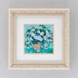 ゴッホの白いバラ 七宝焼き　アートフレーム　絵画