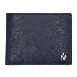 ダンヒル dunhill 財布 二つ折り財布 折りたたみ財布 小銭入れ付き L2T732N SHORT WALLET メンズ ネイビー+イエロー