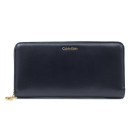 カルバンクライン　Calvin Klein　ラウンドファスナー長財布　LV04F1093G　ブラック　カウナッパレザー　CK LARGE ZIP AROUND　シーケー ラージ ジップ アラウンド 　Europeライン