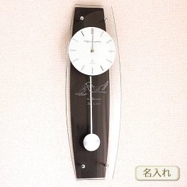 【名入れ】TICKAWAY / ティックアウェイ スタンダード電波時計 ( 振り子 ) /ブラウン ( ネーム メッセージ 名前入り ) クロック 時計 法人 記念品 創立記念 周年記念 竣工 表彰 還暦 退職祝い オリジナルギフト ガラス 彫刻