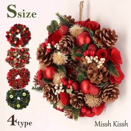 リース クリスマス Sサイズ クリスマスリース Christmas Xmas Wreath 赤 緑