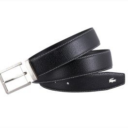 LACOSTE ベルト ブラック 商品35×1100mm、金具：ピン式、調整可（最大ウエスト約100cmまで対応）