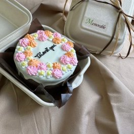 デザインが選べる濃厚チョコドリップランチボックスケーキ（フラワー）3号 デコレーションケーキ