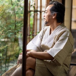 誕生日 プレゼント 父親  甚平　敬老の日 父の日　還暦「楊柳　綿麻甚平　全3色　S・M・L・LL」男性用　メンズ　ブラック　ベージュ　紺　ネイビー　【ラッピング無料】＜R＞
