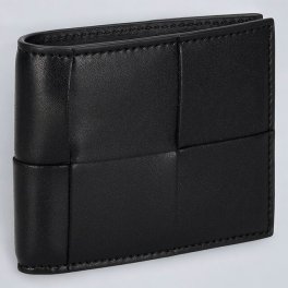 ボッテガ・ヴェネタ 二つ折り財布 メンズ ブランド BOTTEGA VENETA イントレチャート レザー 649603 V47V1 8803 ブラック