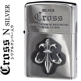 【名入れ】【送料無料】 zippo ジッポ ライター 限定クロスメタルジッポ シリアルナンバー入り シルバーいぶし メタル貼り CRS-N オイルライター 高級感 おしゃれ ギフト 誕生日 [zCRS-N]