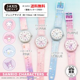 ☆サンリオ キャラクターズ腕時計☆【正規ライセンシー商品】プラケース総柄ベルトウォッチ ハローキティ マイメロディ シナモロール クロミ