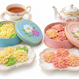 お花のぼうろ『コスモス＆マーガレット２缶セット』専用クリアケース【紙袋付き】